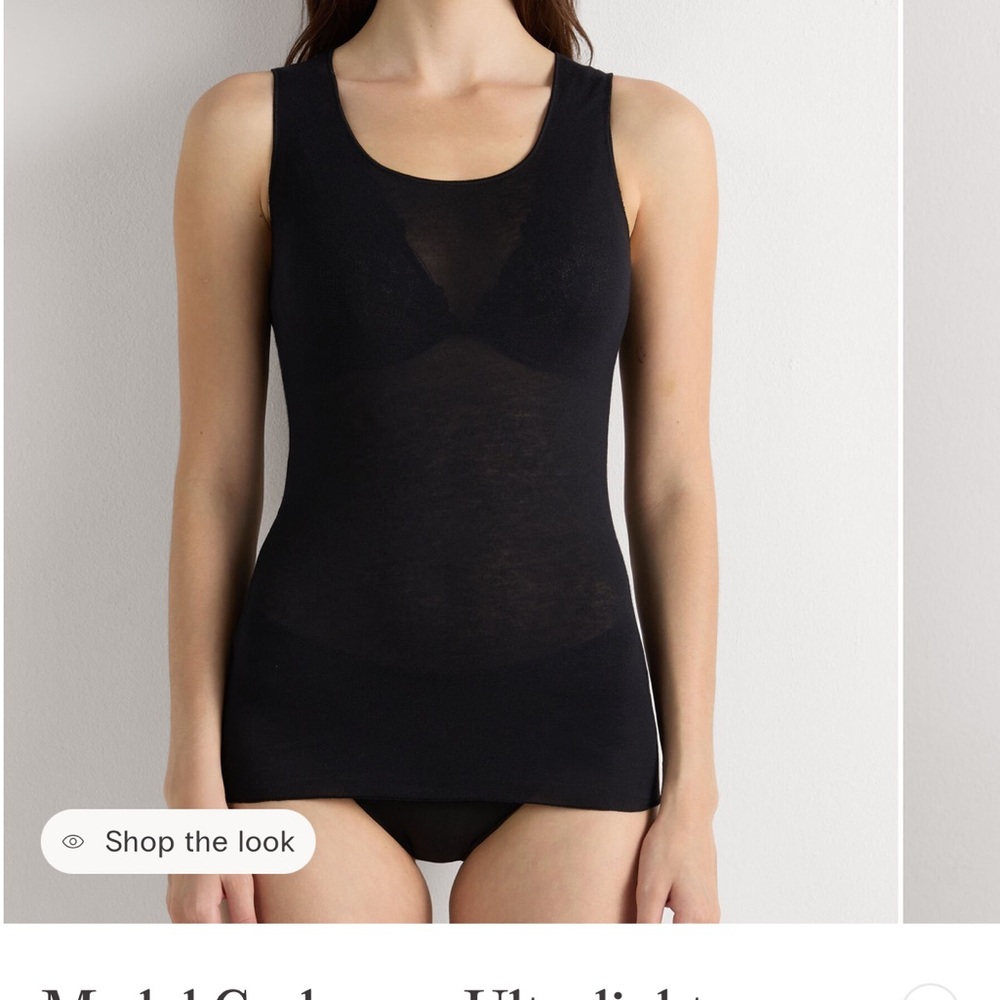 intimissimi Black Seamless Scoop Tank Top